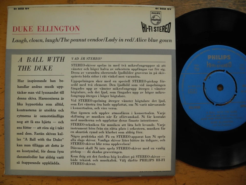 DUKE ELLINGTON A Ball With The Duke EP Laugh Clown + 3 EP 45 7" 1960 Sweden VG+ - Image 2 of 2