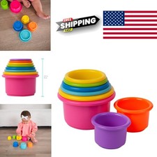 Stacking Cups Set for Toddlers 8 Colorful Bath Toys for Water Play and Learning