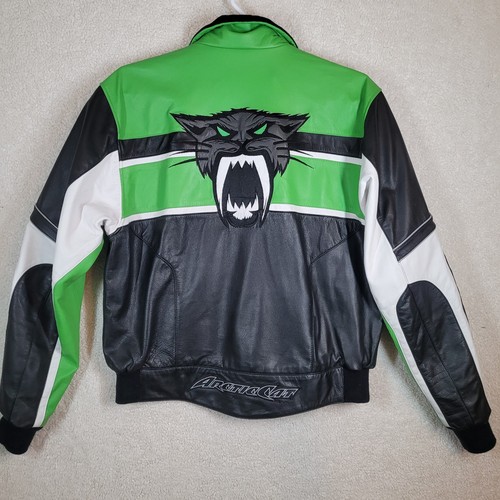 Vintage Arctic Cat Team Arctic Leather Snowmobile Racing Jacket Men’s Medium 