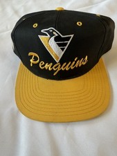Pittsburgh Penguins Vintage Logo 7 Script Snapback Cap Hat - NWT