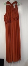 Azazie Women's Bridesmaid Burnt Orange Chiffon Maxi Dress A20 Formal