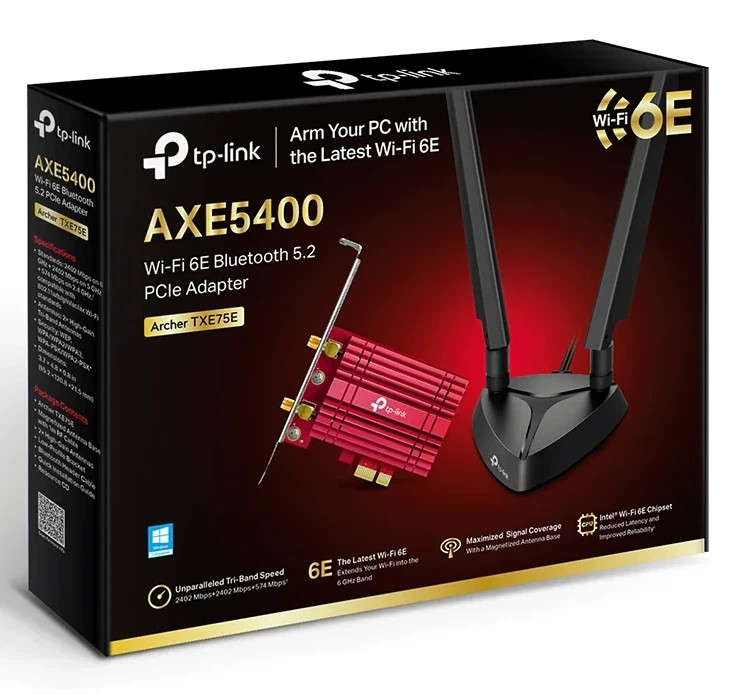TP-Link AXE5400 Intel WiFi 6E Bluetooth 5.3 PCIe WiFi Card for PC 