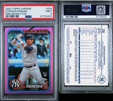 2024 Topps Chrome Everson Pereira Pink Refractor PSA 9 NY Yankees
