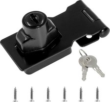 2.5 Inch Hasp Locks with Keys Stainless Steel Hasp Latches Twist Knob Keyed L...