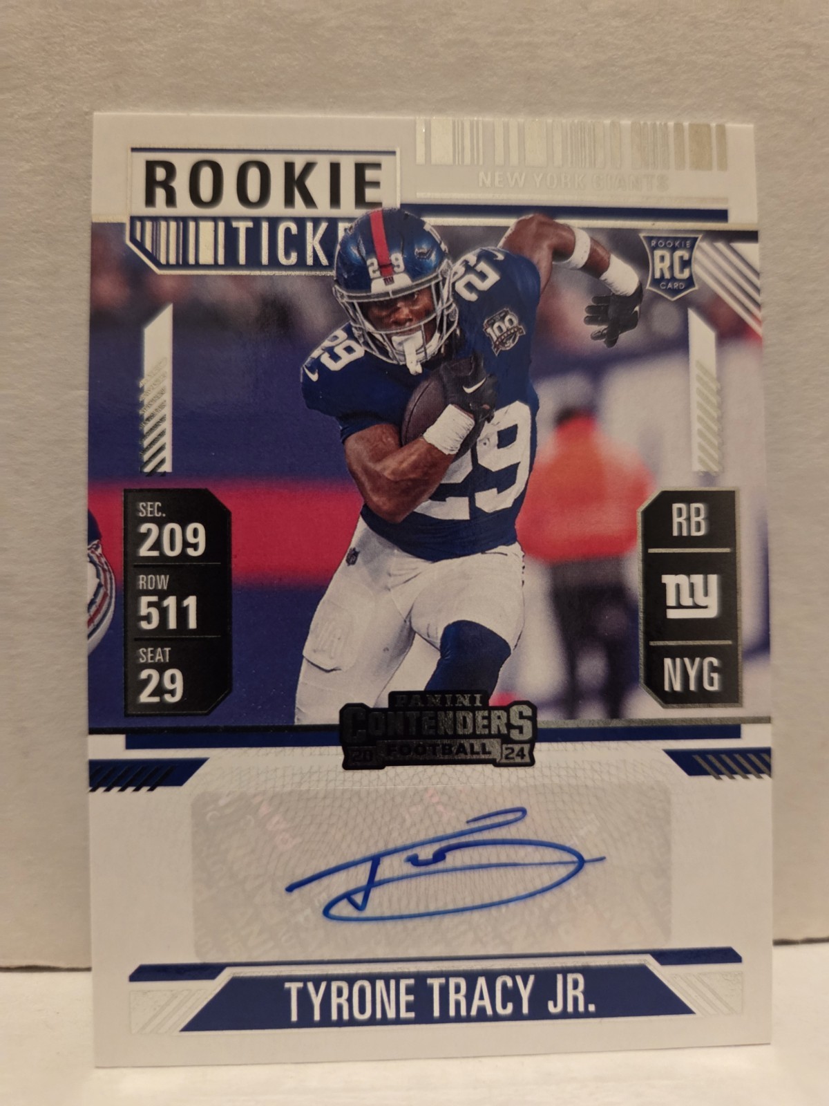 Tyrone Tracy Jr 2024 Panini Contenders #179 Rookie Ticket Signed Auto RC
