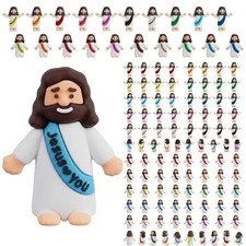 100 Pcs Mini Jesus Figures Jesus Loves You Original Design Jesus Toys Little Jes