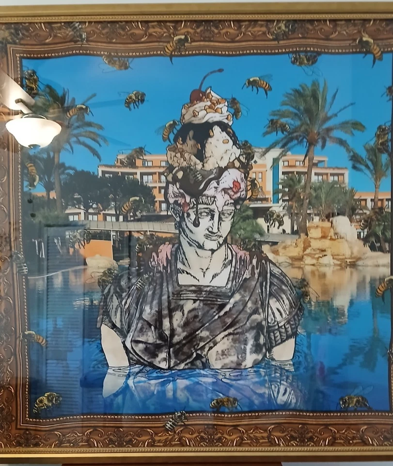 Framed Jean-Paul Lespanard 100% Silk Crepe Scarf - - Image 2 of 4