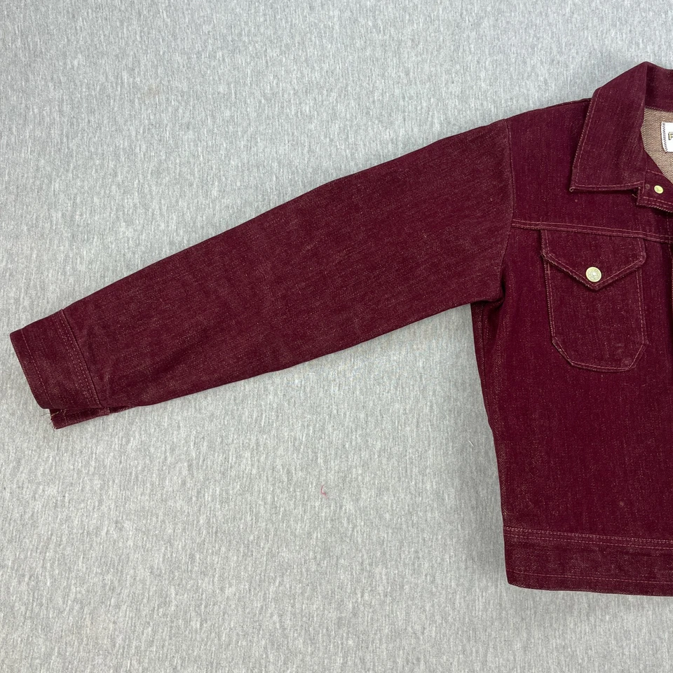 Chaqueta de Camionero Vaquera Farah De Colección XS (Estimación) Borgoña A Presión Hecha en EE. UU. Años 60 Foto 2 de 4