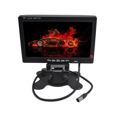 7 Inch TFT Color LCD Car Rear View Camera Monitor Rotating Screen 2 AV Inputs