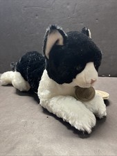 Russ Yomiko Classic Black And White Cat Premium Realistic Plush 16  NWT