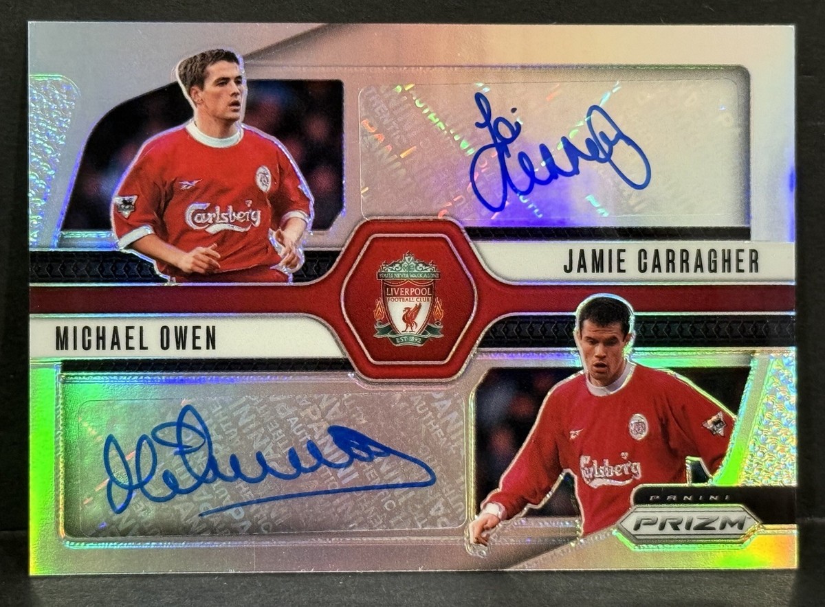 2024-25 Prizm EPL Liverpool Michael Owen/Jamie Carragher Dual Auto