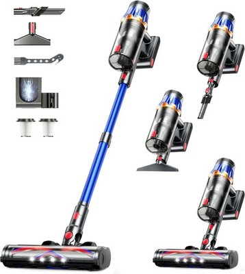 Cordless Vacuum Cleaner,Upgraded 600W 50KPA 70 Mins Cleaners S28, Blue