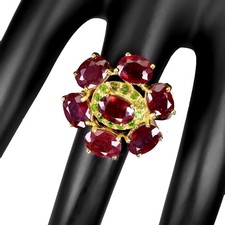 925 Sterling Silver Ring Oval Ruby 7x5mm Chrome Diopside Gemstone Jewelry Size 7