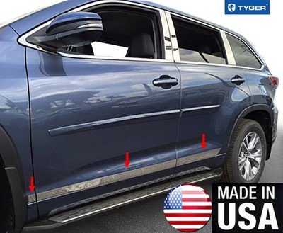 TYGER For 2014-2019 Toyota Highlander Lower Accent Trim 1 1/2'' To 2 1/4'' 6PC