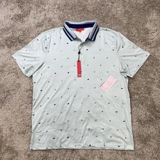 Redvanly Polo Shirt Mens XL Blue Breeze Langham Athletic Luxury Golf Performance