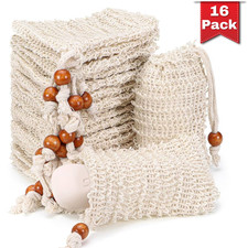 16X Soap Saver Bag Natural Sisal Exfoliating Pouch for Foaming Drying Soap Bars