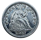 US 1843 P Seated Liberty Half Dime Choice AU / BU Toned Silver 5C