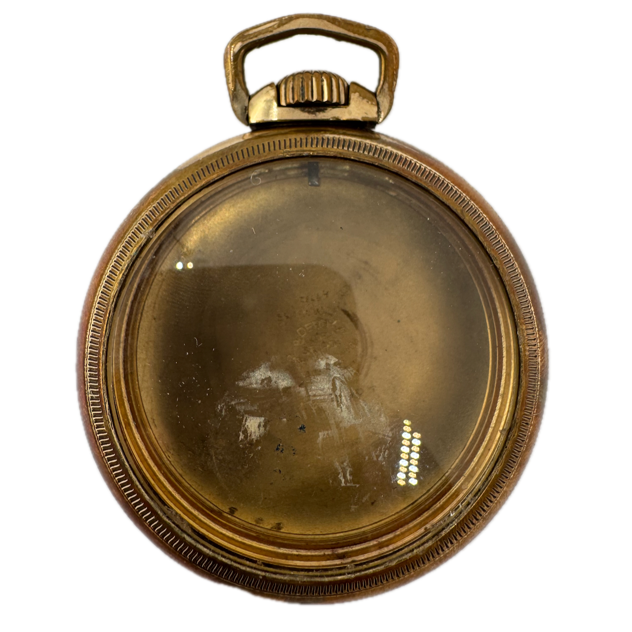 Antique 18s Derby Open Face Pocket Watch Case 10k Rolled Gold Plated Striped