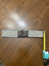 Gorgeous Beaded Boho Stretchy Belt Wooden Clasp