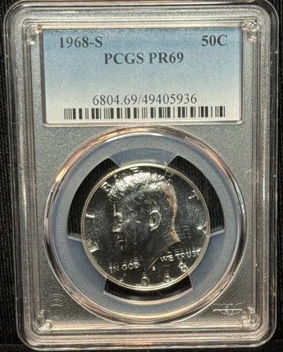 PCGS PR 69 - 1968 S Kennedy Half Dollar Silver 50C Coin -936