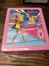 Vintage Barbie Doll Case Trunk Fashion Pink Vinyl Mattel By: Tara Toy 1989