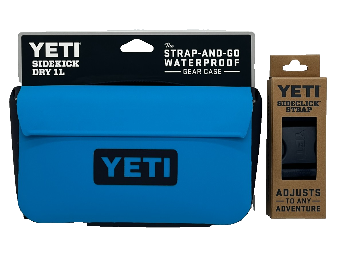 YETI Sidekick Dry 1L Big Wave Blue Waterproof Gear Case + Strap