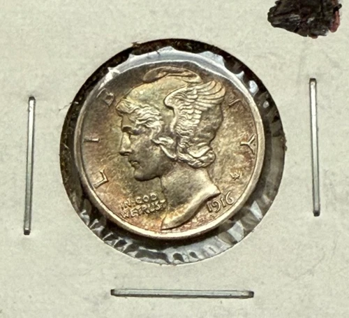 1916-P Mercury Silver Dime in About Uncirculated Condition