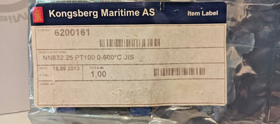 Kongsberg 6200161 NN832.25 PT100 PCB 0-600°C JIS SSU 8810 NOR Control New