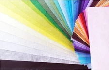 50 Mulberry Paper Sheets Plain Colors Origami Design Craft Hand Made Art Tissue 