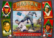 11"x16" Hassan Tobacco T205 Baseball Card Ad PVC Print Poster Ty Cobb