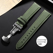 Sailcloth Watch Strap 20Mm 22Mm for Omega for Seiko Business Nylon Butterfly Buc