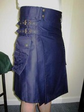 NEW NAVY BLUE UTILITY CARGO MODERN Kilt Waist Sizes 30 - 52