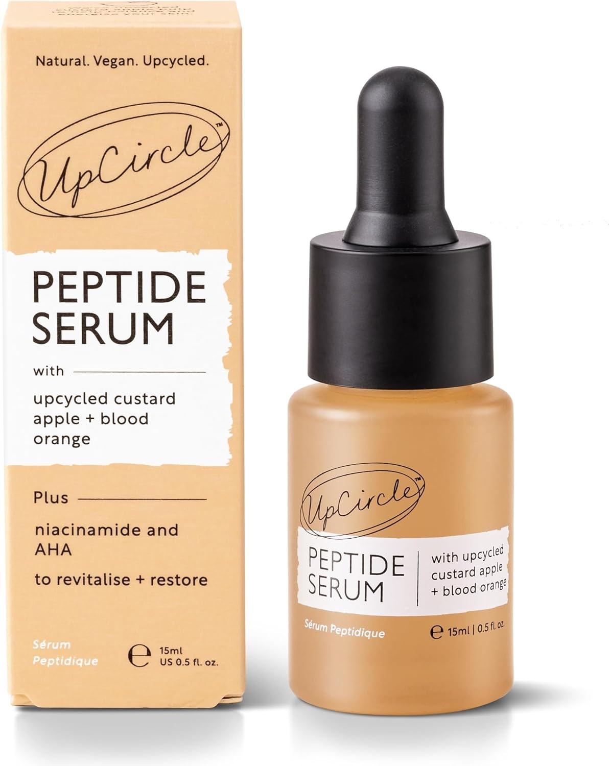 Upcircle Mini Peptide Serum 15Ml – Improves Skin Elasticity + Boosts Collagen