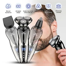 Men Electric Shaver Beard Shaving USB Rechargeable Wet/Dry Trimmer Rotary Razor
