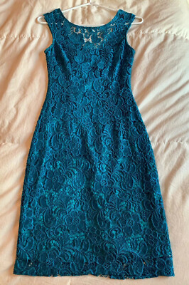 Le Chateau Elegant Lace Blue Fitted Cocktail Dress Size XXS | eBay Le Chateau Elegant Lace Blue Fitted Cocktail Dress Size XXS | eBay