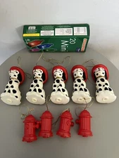 Dalmatian Dog and Fire Hydrant Novelty String Light Set-Kurt Adler-Firefighter