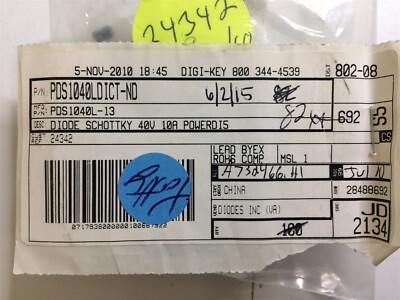 PDS1040L-13 DIODES DIODE SCHOTTKY 40V 10A POWERDI5 DMD ROHS 25 PIECES