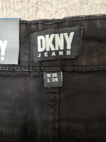 DKNY Duane Jeans Mens 36x34 Black Stretch Straight Fit NEW - Picture 7 of 10