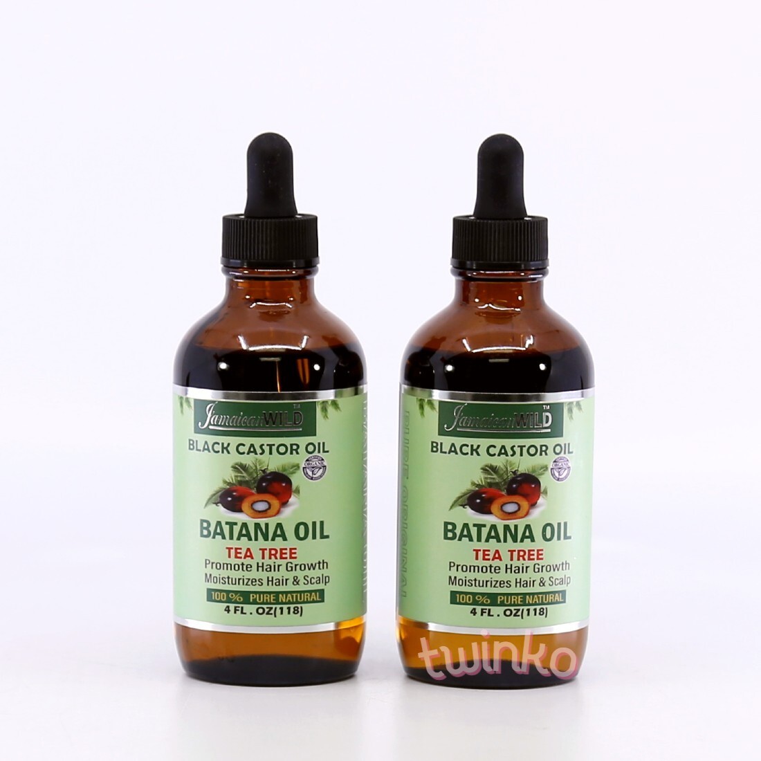 Ямайское масло дикой черной касторки, МАСЛО чайного дерева БАТАНА, 4 жидких унции (упаковка из 2 штук)