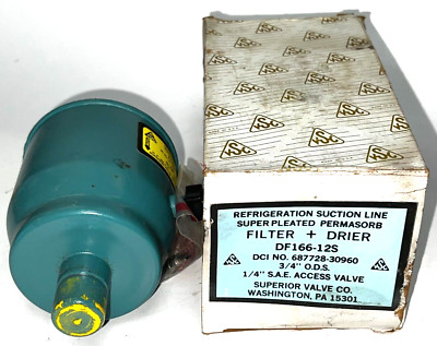 SUPERIOR VALVE SUCTION LINE FILTER DRIER DF166-12S 16 CU. IN VOLUME 3/4'' THREAD