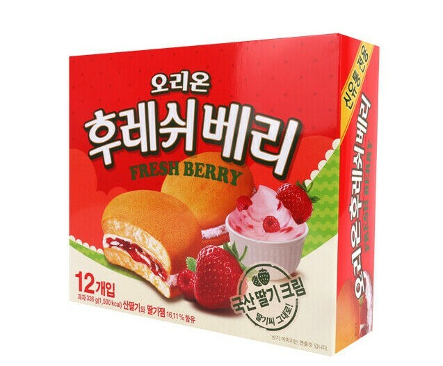 Korean Snack Orion Fresh Berry 336g Soft Strawberry Cream Cake Steady