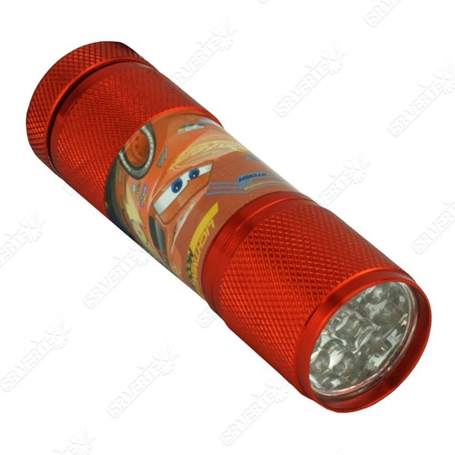 Kids Licensed Disney Cartoons Aluminium 9 LED Torch Light Boys Xmas Gift 8.7cm - Picture 206 of 302