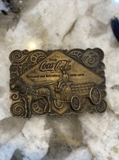 Coca Cola 75th Anniversary Brass Belt Buckle with Bottle Opener Horse and Buggy