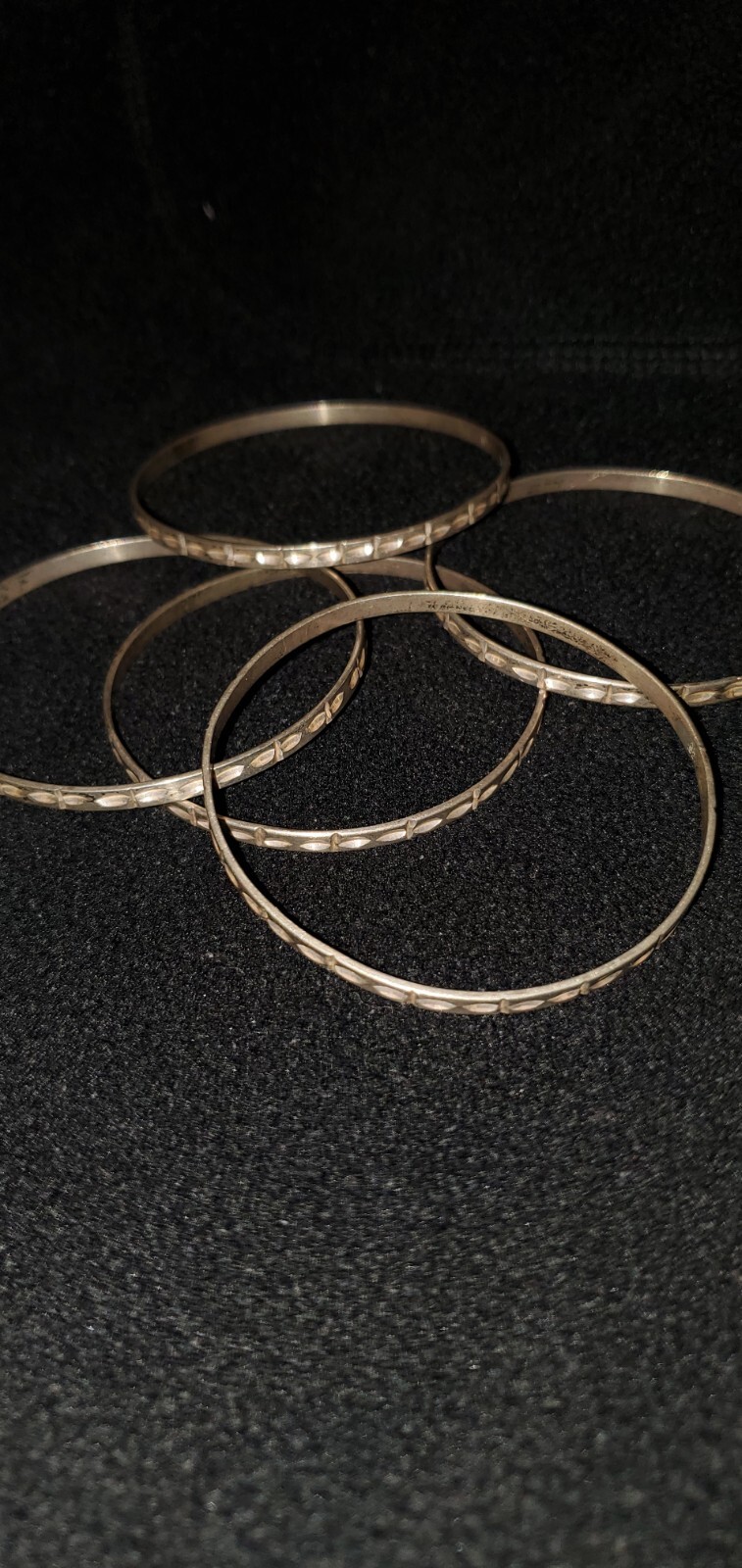 Sterling Silver Bangle Bracelets 5 Count Set - image 3