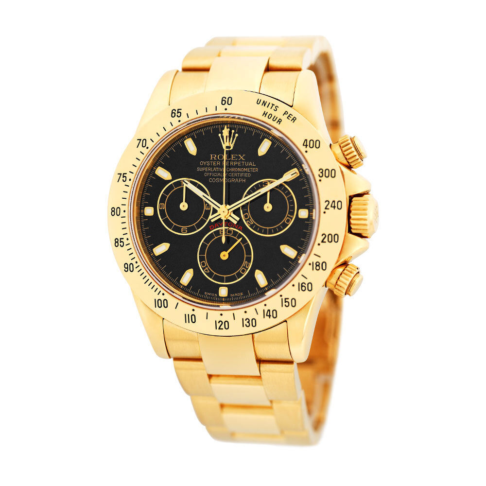 ROLEX 18K Yellow Gold 40mm Rolex Daytona Cosmograph 116528 Box Warranty MINTY