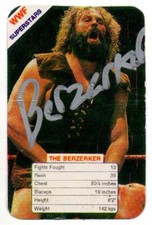 The Berzerker Signed WWF Trump Games Wrestling Trading Card Wrestler WWE