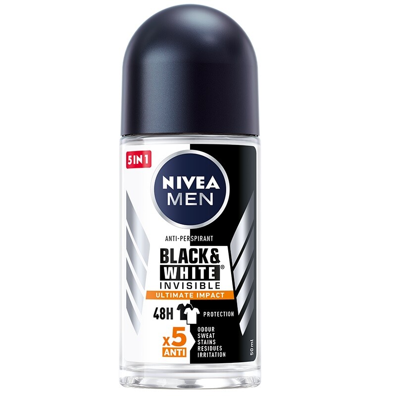  Мужской черно-белый невидимый антиперспирант Ultimate Impact w kulce 50 мл Nivea