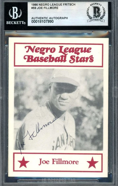 Joe Fillmore Beckett BAS signiert 1984 Decathlon Frisch Negro League Stars Autogramm