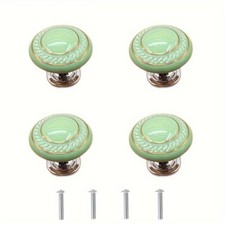 4x Round Ceramic Drawer Knobs Cabinet Cupboard Door Handles Home Decor Chic Sets