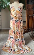 Fashion Nova Rayne sleeveless maxi dress floral, medium